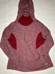 Felpa con cappuccio Champion Duo Dry donna rosa rossa manica lunga pullover da corsa taglia XXL - Foto 1 di 8