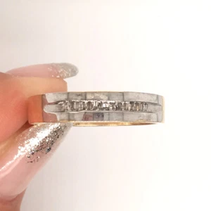 0.20ct Baguette Cut Diamond Men's Ring in 14k White and Yellow Gold - Picture 1 of 3