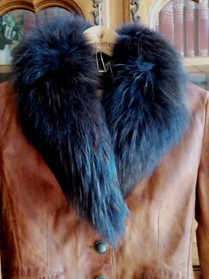 Veste Cuir Fourrure Renard Femme - Photo 1/3