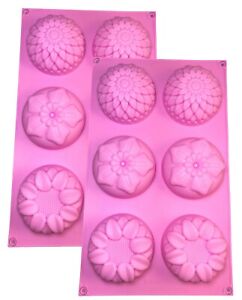 2 Pack Sunflower Flower Silicone Candle Mold Chocolate mould candy Soap Cake