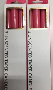 6 X GREAT ROSE PINK TAPER TABLE CANDLES, NON SCENTED 25 CM LENGTH - Picture 1 of 4