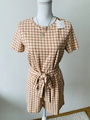 Zara Overall Jumpsuit Einteiler Mit Quatratische Muster Gürtel Blogger - Bild 1 von 4