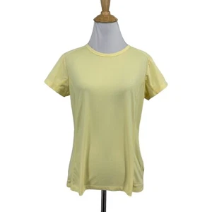 Columbia T Shirt Women M Medium Pastel Yellow Titanium Crew Neck Performance Tee - Picture 1 of 11