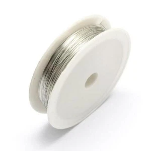 Carrete de alambre artesanal de hierro esmaltado tono plata 20M de 0,3 mm de grosor - Imagen 1 de 1