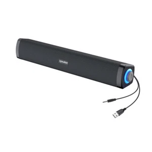 LED USB Powered Wired Sound Bar Bass Speakers TV Computer For PC Desktop Tablets - Photo 1/15