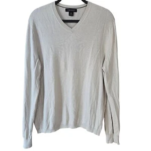 Maglione Banana Republic uomo seta cashmere scollo a V M beige preppy minimalista metro - Foto 1 di 8
