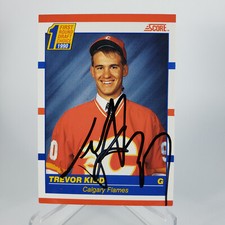 1990-91 Score Trevor Kidd RC Auto Calgary Flames #438