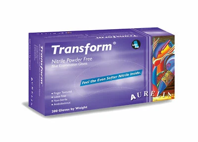 200 X Aurelia Transform Blue Disposable Nitrile Gloves All Sizes