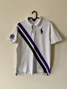 Ralph Lauren Wimbledon Polo Vintage Unisex Donna Grande Uomo Small 20” Pit Retrò - Foto 1 di 5