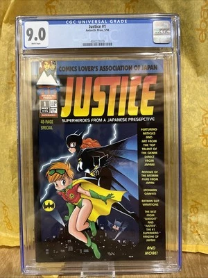 JUSTICE COMIC #1 SUPERHÉROES PRENSA ANTÁRTICA PRESPECTIVA JAPONESA CGC 9.0 Calificado Foto 1 de 3