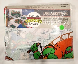 Teenage Mutant Ninja Turtles Twin Sheet Set NEW VINTAGE RARE TMNT 1990 Bibb Co - Picture 1 of 8