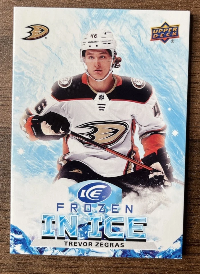 Trevor Zegras Frozen in Ice 2021-22 UD Ice Anaheim Ducks UNRIPPED - Image 1 of 2