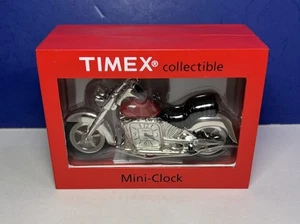 TIMEX Collectible Mini-Clock Motorcycle Red Chrome - NEW Open Box Needs Battery - Picture 1 of 9