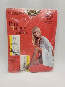 VTG NOS Park Avenue Panti-hose 838 Textured Swiss Dot Medium Beige Irregulars - Picture 1 of 6