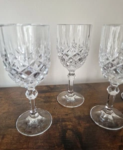 Vintage Bohemia Cut Crystal Wine Glasses Set Of 4 - Picture 1 of 5