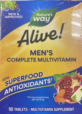 NEW Nature's Way Alive! Men's Complete Multivitamin Supplement Tablets 09/2026 - Image 1 of 4