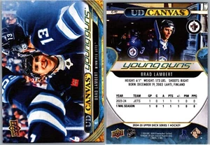 24-25 UPPER DECK YOUNG GUNS UD CANVAS - BRAD LAMBERT RC #C-97 WINNIPEG JETS - Foto 1 di 1