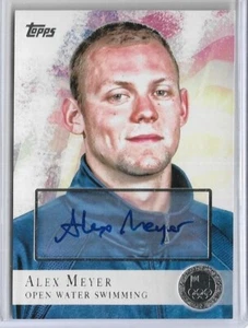 2012 TOPPS OLYMPIC ALEX MEYER AUTOGRAPH SILVER CARD #99 ~ 06/30 ~ USA SWIMMING - Picture 1 of 2