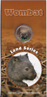 AUSTRALIAN: 2008 $1 LAND SERIES WOMBAT COLOURED PRINTED COIN ON CARD  ..