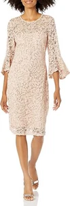 Marina Women's Bell Sleeve Lace Cocktail Dress - Picture 1 of 1