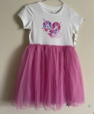NWT Girls' Disney Minnie Mouse Valentine's Day Short Sleeve Tutu Dress Sz M 7/8 - Image 1 of 2