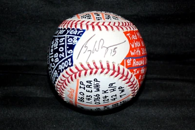 BILLY WAGNER SIGNED OMLB 1/1 SUPERSTATS BASEBALL HAND PAINTED ASTROS HOF JSA* - Image 1 of 4