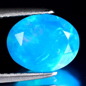 1.32 ct Romantic Oval (10 x 8 mm) Heated Ethiopia Blue Opal Loose Gemstone - Picture 1 of 2