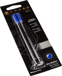 Cross 8511-2 Refills for Ballpoint Pens, Medium, Blue Ink, 2/Pack (85112)  - Picture 1 of 2