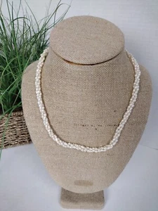 3 Stranded Freshwater Pearl Choker Necklace 9" - Excellent Condition and Luster - Picture 1 of 8