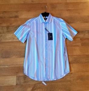Camisa para hombre Hart Schaffner Marx a rayas pequeñas manga corta $89.50 - Imagen 1 de 4