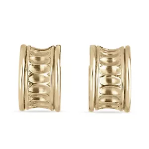 Pendientes de aro gruesos estilo bambú de oro amarillo 14 K - Imagen 1 de 5
