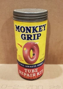 Vintage EMPTY Monkey Grip Tire Tube Repair Can,Advertising,Decor - Picture 1 of 9