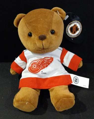 DETROIT REDWINGS TEDDY BEAR 8in VINTAGE '98 OFFICIAL NHL HOCKEY PRODUCT JERSEY Cover