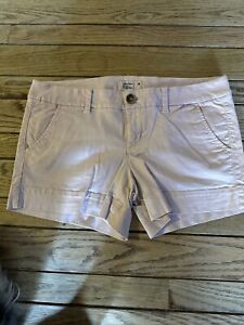 American Eagle Outfitters Light Pink Stretch Low Rise Midi Shorts Sz 8