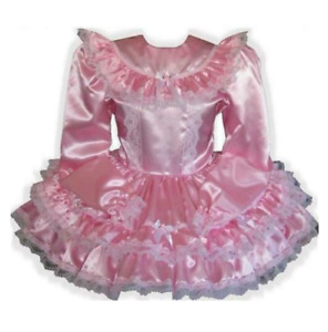 Sissy girl Maid Satin Lockable Dress cosplay Costume Tailor-made/1