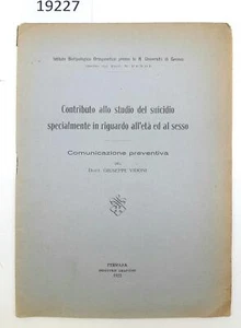 Giuseppe Vidoni Contributo allo studio del suicidio riguardo sesso ed età 1927 - Imagen 1 de 5