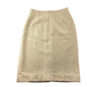 Falda Lápiz Escada Mezcla Lana Seda Talla 36 Pequeña Beige Color Avena - Imagen 1 de 10
