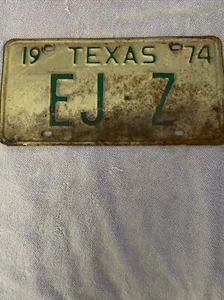 1974 Vintage Texas License Plate 3 Letter Only EJ-Z - Picture 1 of 5