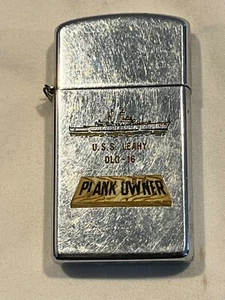 C1963 Vietnam War era Zippo Slim Lighter USS Leahy DLG-16 US Navy plank owner - Picture 1 of 4