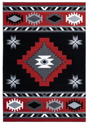 United Weavers Red Southwestern Medallions Angled Area Rug Geometric 2050 10430 - Image 1 of 4