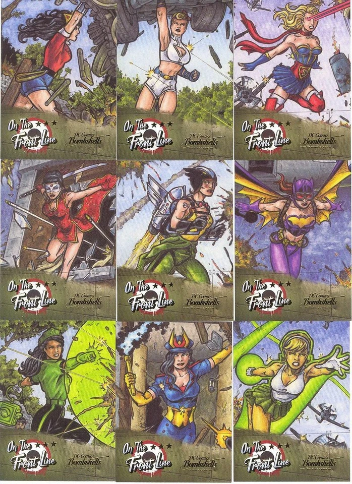 2019 DC Comics Bombshells Series 3 On The Front Lines 9 Card Gold Parallel Set - Image 1 of 1