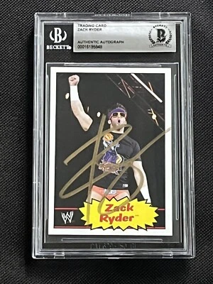 ZACK RYDER 2012 TOPPS WWE HERITAGE SIGNED AUTOGRAPHED CARD BECKETT BAS AUTHENTIC - Image 1 of 2