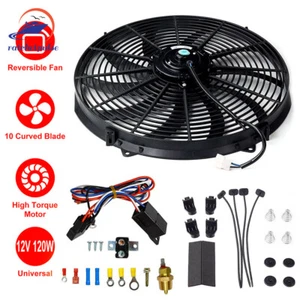 12V 16inch Pull Push 120W 3000+ CFM Radiator Electirc Thermo Fan & Mounting Kit - Picture 1 of 17