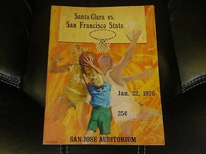 1975 SAN FRANCISCO STATE AT SANTA CLARA COLLEGE BASKETBALL PROGRAM NR MINT - Picture 1 of 1