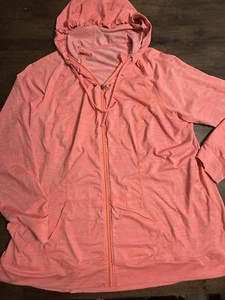 Torrid Active Hooded Full Zip Coral Pink Athletic Jacket Sz 4 Lg Sleeve Womens - Picture 1 of 5