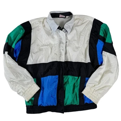 Хвост многоцветный воротник длинным рукавом винтажная ветровка куртка мужской размер средний - Изображение 1 из 4
