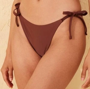 NWT Sz L (12-14) Rust BrownLow Rise Side Tie String Bikini Bottoms SHADE & SHORE - Picture 1 of 6