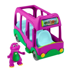Barney’s World Preschool Toy Adventure Bus Push-Along Vehicle & Barney Figure fo - Picture 1 of 7