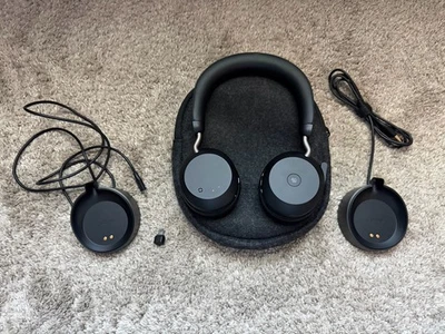 Jabra Evolve2 75 Wireless Headset - Black, USB-C, MS Teams -  w/ 2 Deskstands - Image 1 of 4