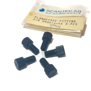 VICI Jour JR-040BLACK Flange-Free HPLC Fittings, Flangeless Nuts PEEK 1/16" 5Pcs - Picture 1 of 8